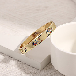1 18K Gold Plated Copper Devil Eye Bracelet with Micro Inlaid Zircon Stone Jewelry
