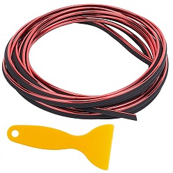 Red Car Interior Moulding Trim, Rubber Seal Protector, with Scraper Tool, Fit for Most Car, Red, 6x2.5mm