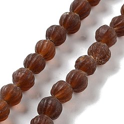 Sienna Handmade Nepalese Lampwork Beads, Pumpkin, Sienna, 10.5x9.5mm, Hole: 1.5mm, about 64pcs/strand, 25.79''(65.5cm)