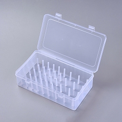 Clair Boîtes en plastique transparent, conteneur de stockage, pour 42 bobines de fil à coudre, clair, 24.5x14x6.5 cm