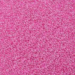 Deep Pink 12/0 Grade A Round Glass Seed Beads, Ceylon, Deep Pink, 2x1.5mm, Hole: 0.7mm, about 48500pcs/pound