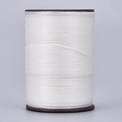 White Flat Waxed Thread String, Micro Macrame Cord, for Leather Sewing Stitching, White, 0.8mm, about 109.36 yards(100m)/roll