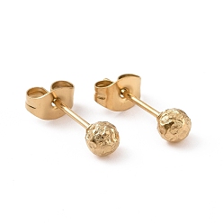 Golden Ion Plating(IP) 304 Stainless Steel Ball Stud Earrings for Women, Golden, 15x4mm, Pin: 0.9mm