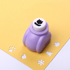 Flower Mini Plastic Craft Punch for Scrapbooking & Paper Crafts, Paper Shapers, Tulip Pattern, 30x25x33mm
