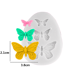 Butterfly Food Grade Silicone Molds, Fondant Molds, For DIY Cake Decoration, Chocolate, Candy, Butterfly Pattern, 73x55x7mm, Inner Diameter: 21x38mm