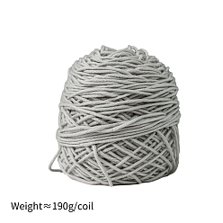 Серебро 190g 8-слойная молочная хлопчатобумажная пряжа для тафтинговых ковриков, пряжа амигуруми, пряжа для вязания крючком, для свитера, шапки, носков, детских одеял, серебряные, 5 мм