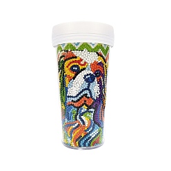 Dog DIY Cup Diamond Painting Kits, Including Resin Rhinestones, Pen, Tray & Glue Clay, Dog Pattern, 165x65mm