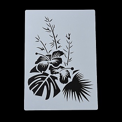 Leaf Plastic Hollow Out Drawing Painting Stencils Templates, for Painting on Scrapbook Fabric Tiles Floor Furniture Wood, Leaf, 291x210x0.3mm