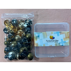 Mixed Color PandaHall Elite 72Pcs 12 Style Alloy Shank Buttons, 1-Hole, Dome/Half Round, Mixed Color, 6pcs/style