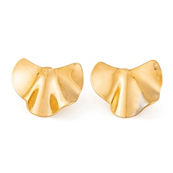 Золотой Ионное покрытие (ip) 304 серьги-гвоздики из нержавеющей стали для женщин, золотые, 19x24.5 мм