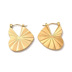 Golden Ion Plating(IP) 304 Stainless Steel Heart Hoop Earrings for Women, Golden, 27x22.5x2mm, Pin: 0.7mm