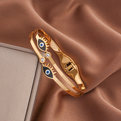 gold Fashionable Demon Eye Bracelet - French High-end Design, Non-fading, Double-layer Opening.
