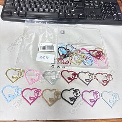 (52) Непрозрачная лаванда 24шт 12 цвета акриловые подвески для бокалов, бокал маркер, Сердце с розой, разноцветные, 47x40 мм, 2 шт / цвет