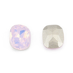 Light Rose K9 Glass Rhinestone Cabochons, Pointed Back & Back Plated, Faceted, Oval, Light Rose, 10x8x4mm