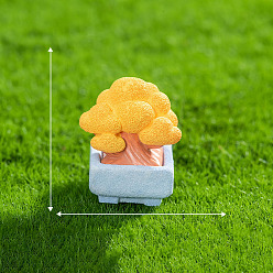 Желтый Мини-модель растения и животных в горшке из смолы, аксессуары для кукольного домика с микро-ландшафтом, притворяясь опорными украшениями, желтые, 26x33 мм