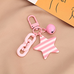 Pink Colorful Detachable Chain Cute Enamel Bell Bag Charm Keychain Pendant Gift