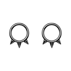 Черный 316l хирургическая нержавеющая сталь 3 серьги-шипы для хрящей, конусные кольца для носа, чёрные, 13.5x10 мм, штифты : 1.2 мм