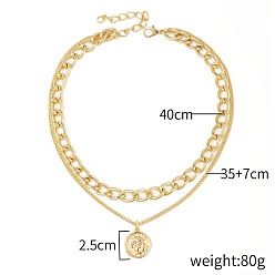 N2104-2 Crooked portrait Multi-layered double-layered necklace collarbone chain heart necklace female niche design sense.