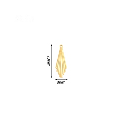 Golden Iron Pendants, Fan Shape Charm, Golden, 23x8mm