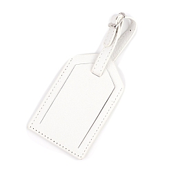 White Imitation Leather Bag Embellishments, Blank Price Tags, White, 10.5x6.5cm