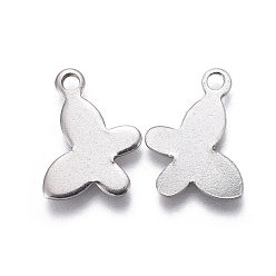 Stainless Steel Color 201 Stainless Steel Stamping Blank Tag Charms, Butterfly, Stainless Steel Color, 12.5x10x0.8mm, Hole: 1.4mm