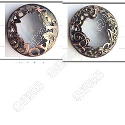 Red Copper 2 Pcs 2 Styles Zinc Alloy Candle Lids, for Aromatherapy Candle, Christmas Theme, Flat Round, Red Copper, 9.3x2.9cm