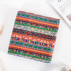 Coloré Tissu en lin et coton imprimé rectangle, pour patchwork, couture de tissu au patchwork, avec motif de style ethnique, colorées, 145x50 cm