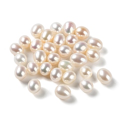 WhiteSmoke Natural Cultured Freshwater Pearl Beads, No Hole, Rice, Grade 8A+, WhiteSmoke, 6.5~9x6~7mm
