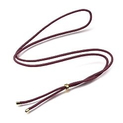 Rosy Brown 2.5MM Adjustable Braided Nylon Cords Necklace Making, with Golden Brass Finding, Rosy Brown, 27.56 inch(70cm)
