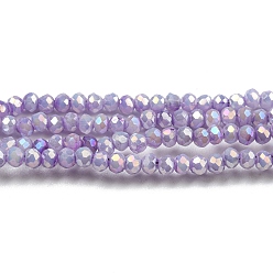 Lilac Opaque Baking Painted Glass Beads Strands, AB Color, Faceted, Round, Lilac, 2.5x2mm, Hole: 0.7mm, about 156~158pcs/strand, 12.20~12.44 inch(31~31.6cm)