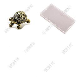 Античная Бронза 8шт. латунные фигурки черепах для украшения стола в гостиной., античная бронза, 20x30x16 мм