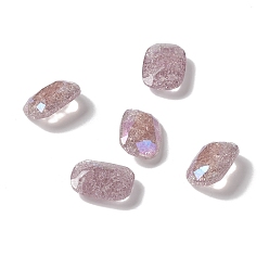 Свет Аметист Треск в стиле лунного света k9 стеклянные кабошоны со стразами, назад назад, прямоугольник восьмиугольник, светлый аметист, 14x10x5.5 мм