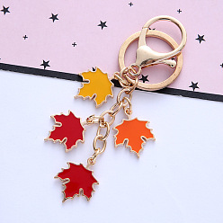 The color of red-orange or orange-yellow Maple Leaf Artistic Pendant for Girlfriend's Birthday Gift - Couple Keychain, Bag Charm.