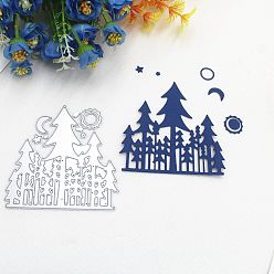 Stainless Steel Color Forest Carbon Steel Cutting Dies Stencils, for DIY Scrapbooking, Photo Album, Decorative Embossing Paper Card, Stainless Steel Color, 94x96mm