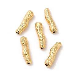 Real 18K Gold Plated Brass Beads, Textured, Tube, Real 18K Gold Plated, 19.5x5x5mm, Hole: 1.6mm