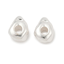 Посеребрённый Латунные бусины, самородки, 925 серебро покрытием, 7x5.5x4 мм, отверстие : 1.7~2 мм