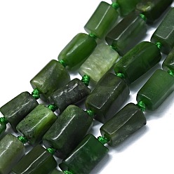 Other Jade Natural Jade Beads Strands, Nuggets, 11~14x6~8mm, Hole: 0.9mm, about 28~32pcs/strand, 15.75''(40cm)