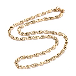 Golden Ion Plating(IP) 304 Stainless Steel Lumachina Chain Necklaces, with Lobster Claw Clasps, Golden, 19.76 inch(50.2cm)