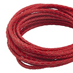 Red ARRICRAFT Braided Leather Cord, Red, 3mm, 5yards