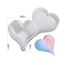 Heart Heart Soap Food Grade Silicone Molds, for DIY Soap Craft Making, Heart Pattern, 110x108x49mm