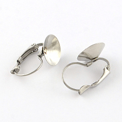 Stainless Steel Color Smooth Surface 304 Stainless Steel Leverback Earring Findings, Stainless Steel Color, 19x10mm, Fit for 10mm Rhinestone, Pin: 0.8mm
