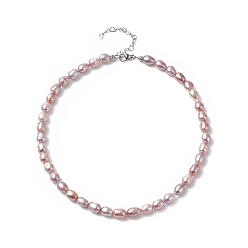 Chardon Collier de perles naturelles pour femmes, chardon, 15.04 pouce (38.2 cm)