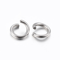 Stainless Steel Color 304 Stainless Steel Open Jump Rings, Stainless Steel Color, 8x1.2mm