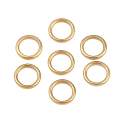 Golden Ionenplattierung (IP) 304 Geschlossene Biegeringe aus Edelstahl, Runde, golden, 22 Messgerät, 4x0.6 mm