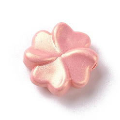 Лосось Непрозрачные акриловые бусины, блестящая бусина, 3d четырехлистный клевер, salmon, 15.5x16x5 мм, отверстие : 2 мм, Около 780 шт / 500 г