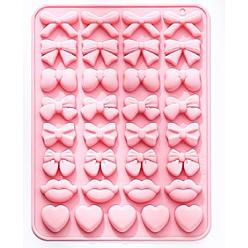 Pink 2шт. силиконовые формы в виде банта, губ и сердца, розовые, 21.2×15.7×1.1см