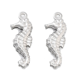 Нержавеющая Сталь Цвет Не тускнеющие 316 подвески из хирургической нержавеющей стали, морской конек, цвет нержавеющей стали, 21x7x3 мм, отверстие : 1 мм