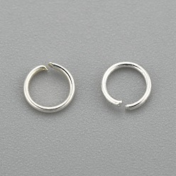 Серебро 304 кольца прыжок из нержавеющей стали, открытые кольца прыжок, серебряные, 19 датчик, 7x0.9 мм, внутренний диаметр: 5.1 мм