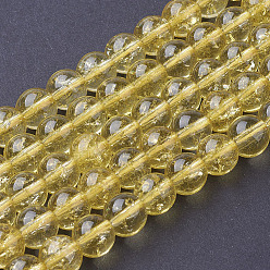 Citrine Synthetic Citrine Beads Strands, Round, Dyed & Heated, 8mm, Hole: 1mm, about 50pcs/strand, 15.5 inch
