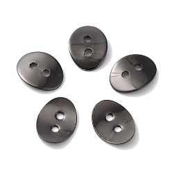 Gunmetal Brass Button Clasps, Gunmetal, about 10mm wide, 14mm long, 1mm thick, hole: 2mm